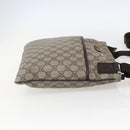 GUCCI GG Supreme Shoulder Bag PVC Beige Silver Auth 151520-4