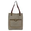 GUCCI GG Supreme Web Sherry Line Tote Bag PVC Beige Red 39 02 003 Auth 151523-2