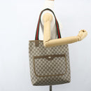 GUCCI GG Supreme Web Sherry Line Tote Bag PVC Beige Red 39 02 003 Auth 151523-21