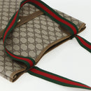 GUCCI GG Supreme Web Sherry Line Tote Bag PVC Beige Red 39 02 003 Auth 151523-6