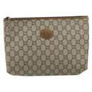 GUCCI GG Plus Supreme Clutch Bag PVC Beige Auth 151524-13
