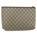 GUCCI GG Plus Supreme Clutch Bag PVC Beige Auth 151524-2