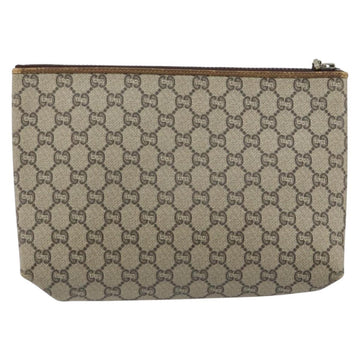 GUCCI GG Plus Supreme Clutch Bag PVC Beige Auth 151524 - 0