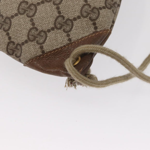 GUCCI GG Supreme Purse Shoulder Bag PVC Beige Gold 97 19 302 Auth 151526