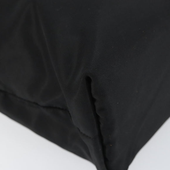 PRADA Tote Bag Nylon Black Silver Auth 151527