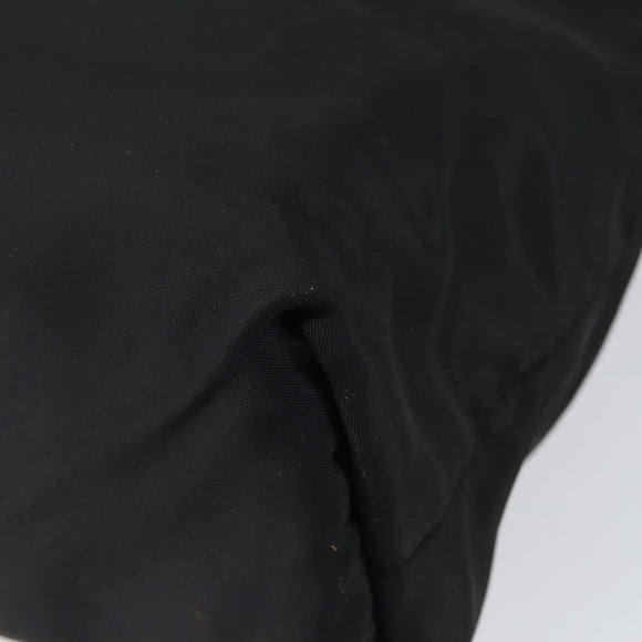 PRADA Tote Bag Nylon Black Silver Auth 151527