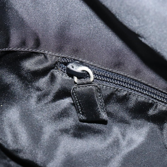 PRADA Tote Bag Nylon Black Silver Auth 151527