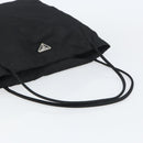 PRADA Tote Bag Nylon Black Silver Auth 151527-7