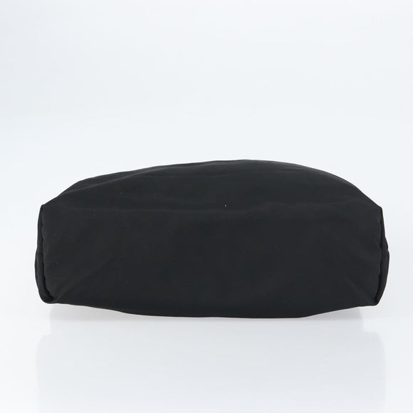 PRADA Tote Bag Nylon Black Silver Auth 151527