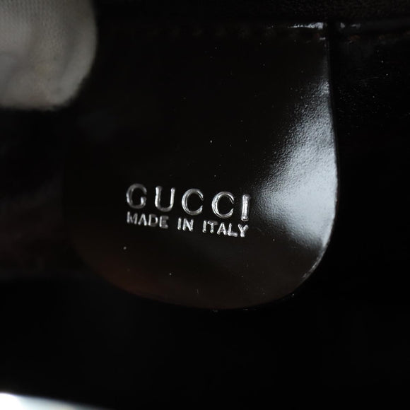 GUCCI Hand Bag Patent leather 2way Brown Silver 000 1013 0504 Auth 151528
