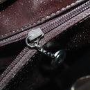 GUCCI Hand Bag Patent leather 2way Brown Silver 000 1013 0504 Auth 151528-20