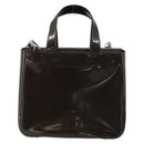 GUCCI Hand Bag Patent leather 2way Brown Silver 000 1013 0504 Auth 151528-3