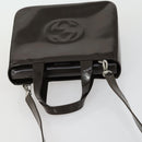 GUCCI Hand Bag Patent leather 2way Brown Silver 000 1013 0504 Auth 151528-6