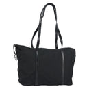 PRADA Tote Bag Nylon Black Silver Auth 151531-1