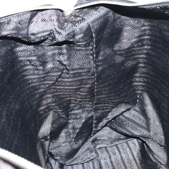 PRADA Tote Bag Nylon Black Silver Auth 151531
