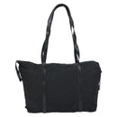 PRADA Tote Bag Nylon Black Silver Auth 151531-2