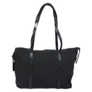 PRADA Tote Bag Nylon Black Silver Auth 151531-2