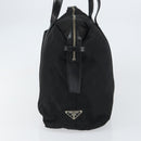 PRADA Tote Bag Nylon Black Silver Auth 151531-3