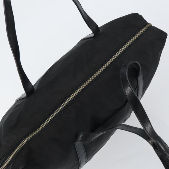 PRADA Tote Bag Nylon Black Silver Auth 151531