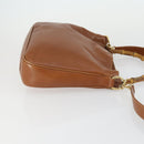 GUCCI Bamboo Shoulder Bag Leather 2way Brown Gold 001 2113 1638 Auth 151532-3