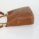 GUCCI Bamboo Shoulder Bag Leather 2way Brown Gold 001 2113 1638 Auth 151532-4