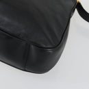 GUCCI Bamboo Shoulder Bag Leather 2way Black Gold 001 1577 2615 Auth 151534-12