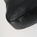 GUCCI Bamboo Shoulder Bag Leather 2way Black Gold 001 1577 2615 Auth 151534-13