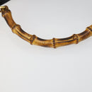 GUCCI Bamboo Shoulder Bag Leather 2way Black Gold 001 1577 2615 Auth 151534-9