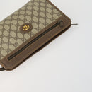 GUCCI GG Supreme Clutch Bag PVC 4 Set Beige Auth 151535-11