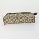 GUCCI GG Supreme Clutch Bag PVC 4 Set Beige Auth 151535-12