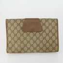 GUCCI GG Supreme Clutch Bag PVC 4 Set Beige Auth 151535-15