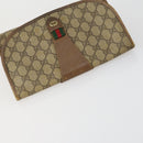 GUCCI GG Supreme Clutch Bag PVC 4 Set Beige Auth 151535-17
