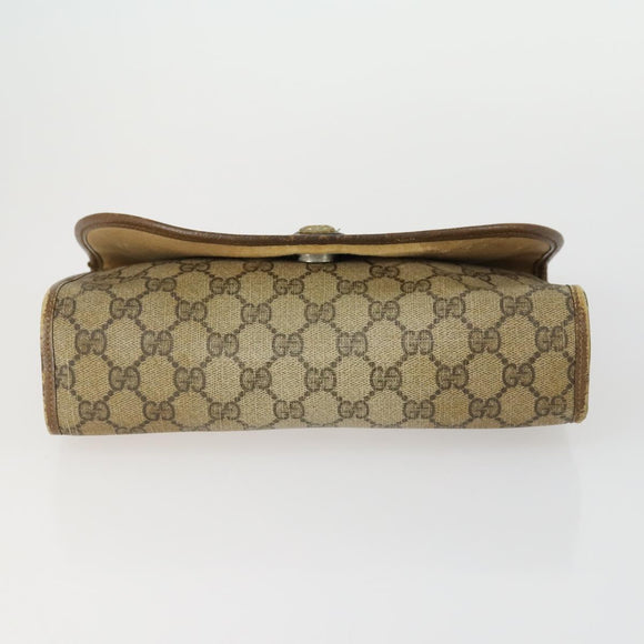 GUCCI GG Supreme Clutch Bag PVC 4 Set Beige Auth 151535