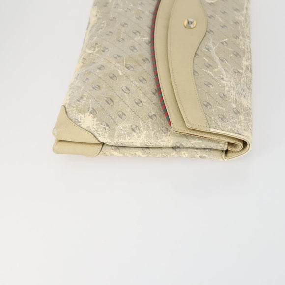 GUCCI GG Supreme Clutch Bag PVC 4 Set Beige Auth 151535