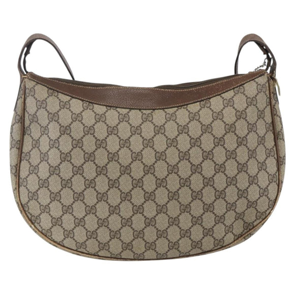 GUCCI GG Supreme Web Sherry Line Bag PVC Beige Gold 001 256 0719 Auth 151537