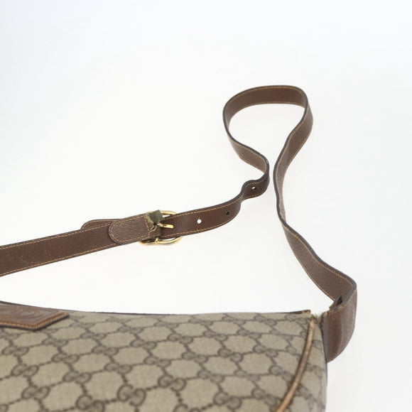 GUCCI GG Supreme Web Sherry Line Bag PVC Beige Gold 001 256 0719 Auth 151537