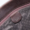 GUCCI Tote Bag Canvas Brown Silver 002 1705 0405 Auth 151538-17