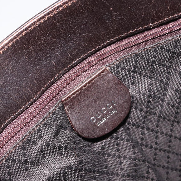 GUCCI Tote Bag Canvas Brown Silver 002 1705 0405 Auth 151538