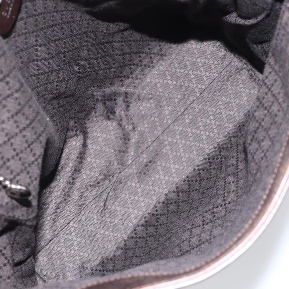 GUCCI Tote Bag Canvas Brown Silver 002 1705 0405 Auth 151538