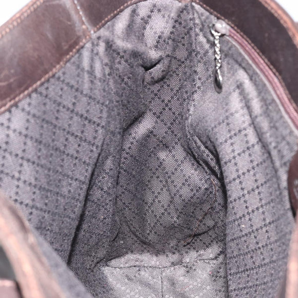 GUCCI Tote Bag Canvas Brown Silver 002 1705 0405 Auth 151538