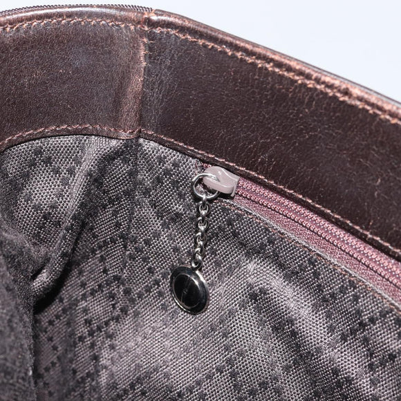GUCCI Tote Bag Canvas Brown Silver 002 1705 0405 Auth 151538