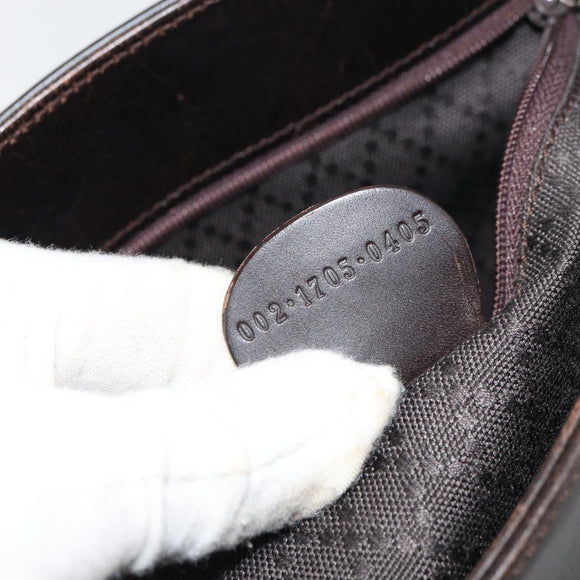 GUCCI Tote Bag Canvas Brown Silver 002 1705 0405 Auth 151538