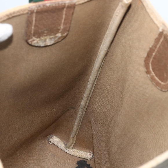 GUCCI GG Supreme Web Sherry Line Tote Bag PVC Beige Red 40 02 003 Auth 151539