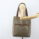 GUCCI GG Supreme Web Sherry Line Tote Bag PVC Beige Red 40 02 003 Auth 151539-21