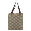 GUCCI GG Supreme Web Sherry Line Tote Bag PVC Beige Red 40 02 003 Auth 151539-3