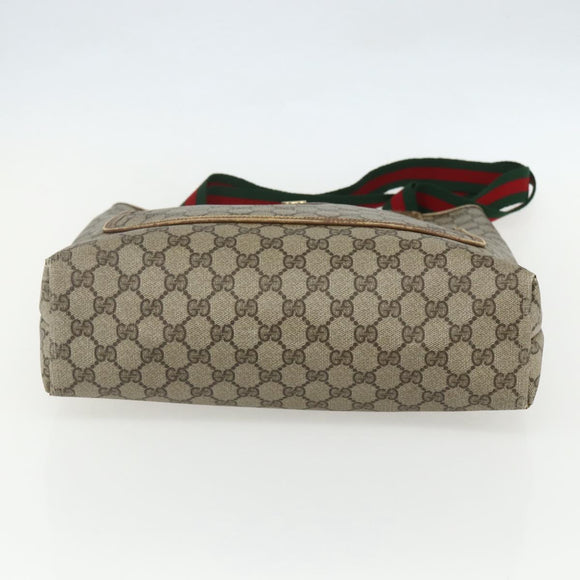 GUCCI GG Supreme Web Sherry Line Tote Bag PVC Beige Red 40 02 003 Auth 151539
