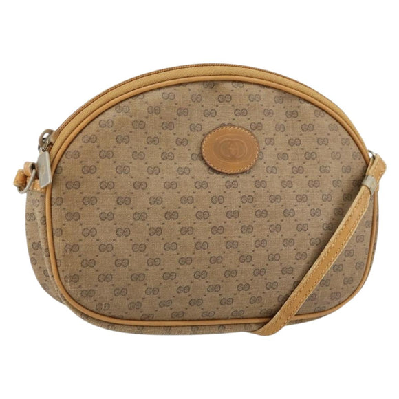 GUCCI Micro GG Supreme Shoulder Bag PVC Beige Gold 007 89 1113 Auth 151541