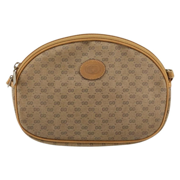 GUCCI Micro GG Supreme Shoulder Bag PVC Beige Gold 007 89 1113 Auth 151541