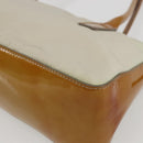 PRADA Hand Bag Nylon Beige Silver Auth 151542-15