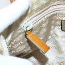 PRADA Hand Bag Nylon Beige Silver Auth 151542-18